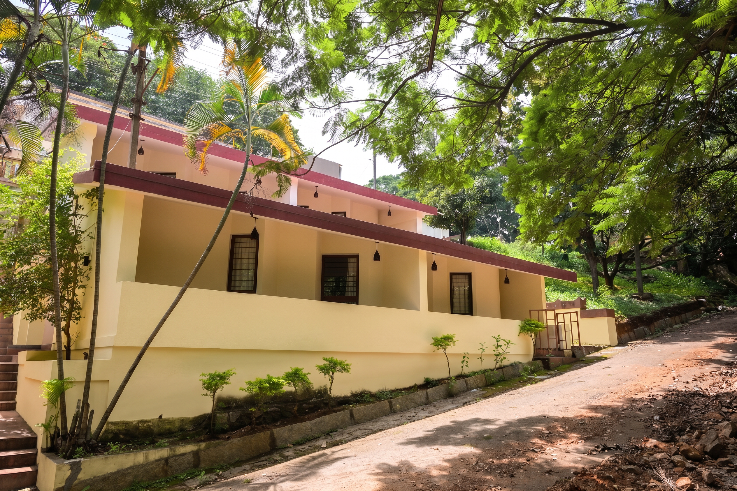 Guest cottage block on the hillside