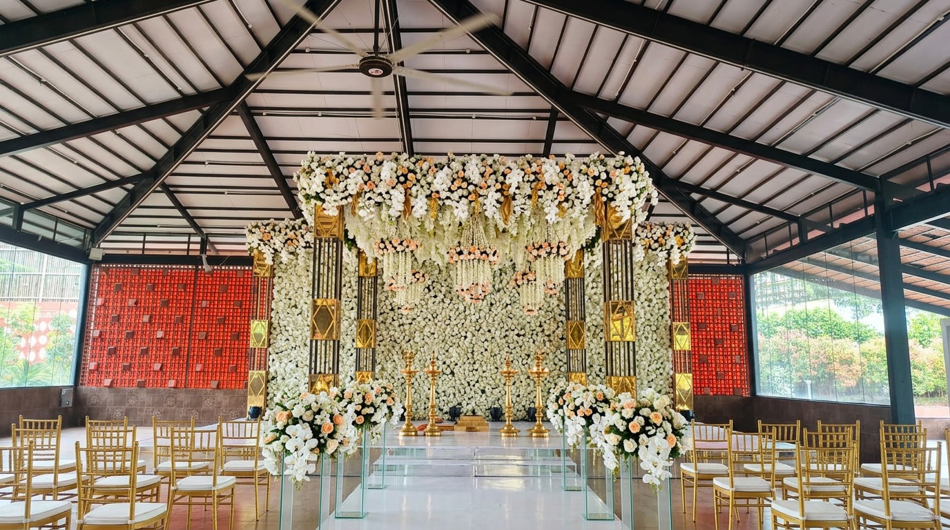 Contemporary White Floral Stage at ARC Pyramid
