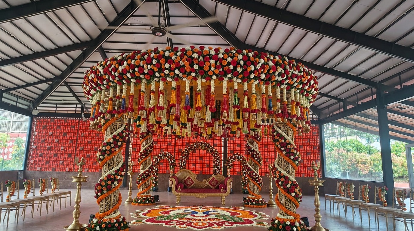 Grand Floral Dome Mandap at ARC Pyramid