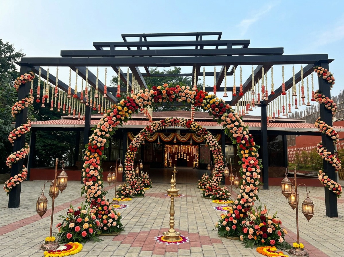 Circular Floral Ring Arches Entrance Walkway at ARC Pyramid