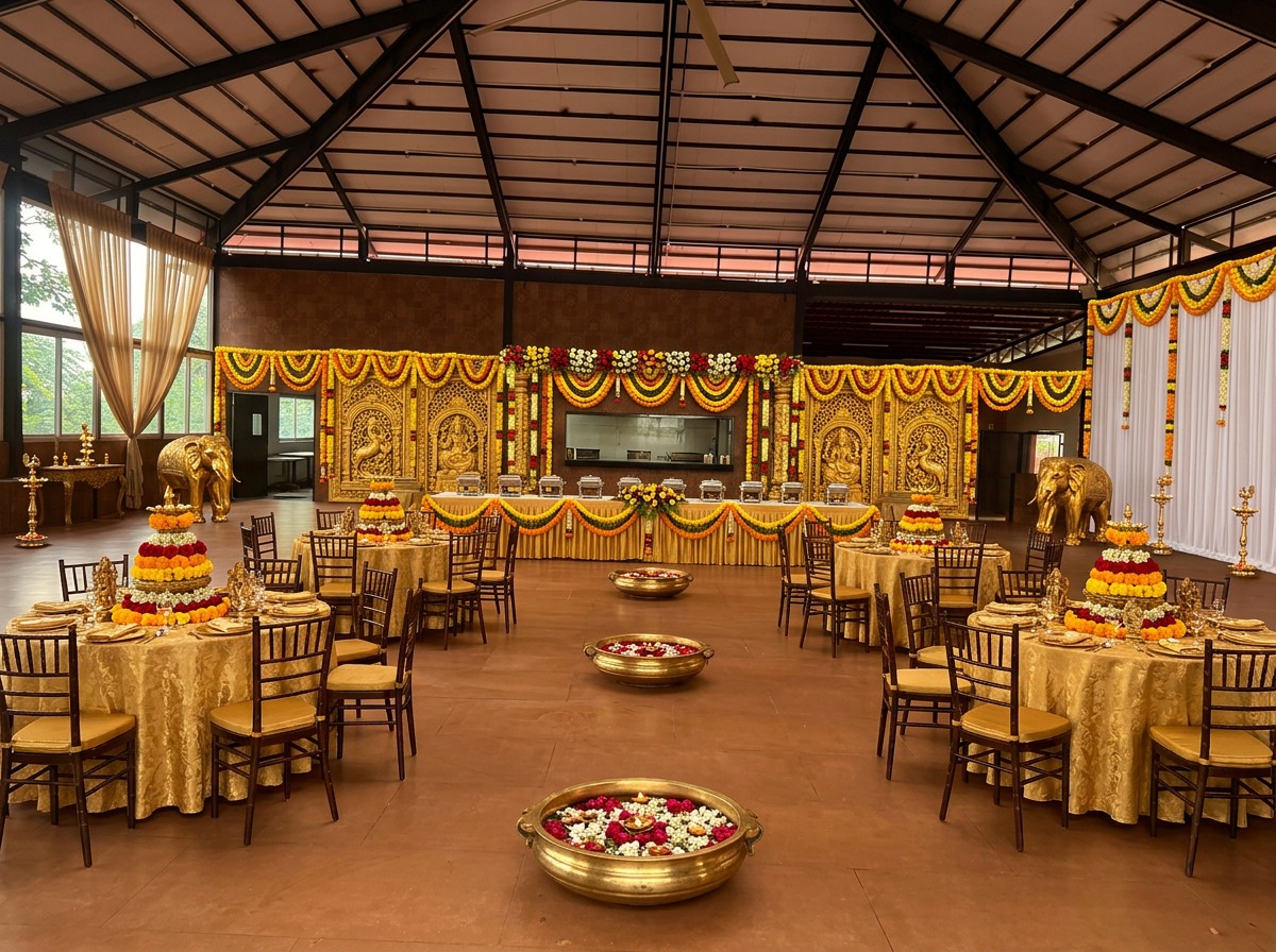 Royal Gold Round Table Dining & Buffet Area at ARC Pyramid