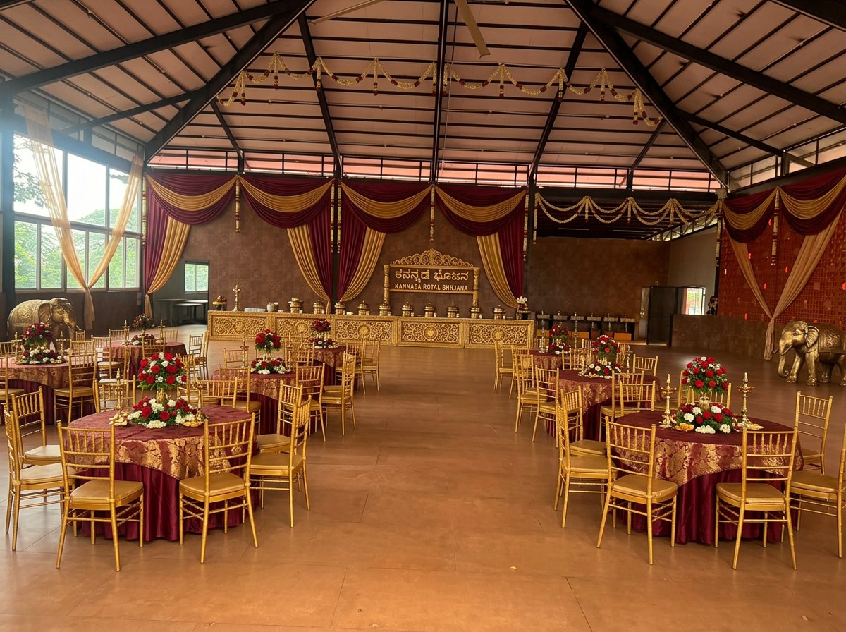 Kannada Royal Bhojana Banquet Dining Setup at ARC Pyramid